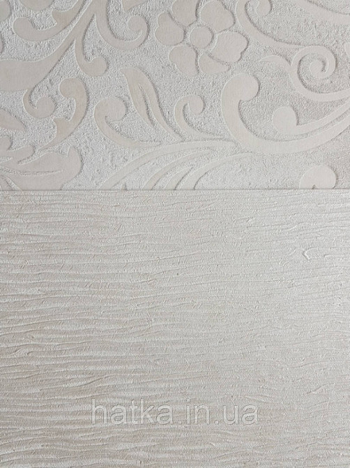 Шпалери вінілові на флізелін Marburg City glam метрові однотонні структурні хвиляста смужка молочні Київ - фото 2