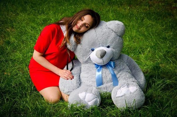 Плюшевий ведмедик М'яка іграшка Ветли 130 см Сірий Тернопіль - фото 3