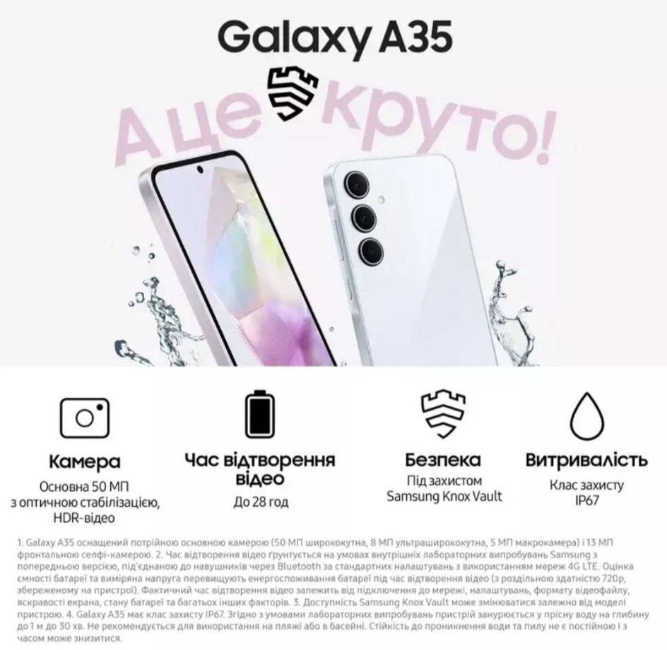 Телефон Samsung A35 6/128Gb. G5 Новий! Київ - фото 4