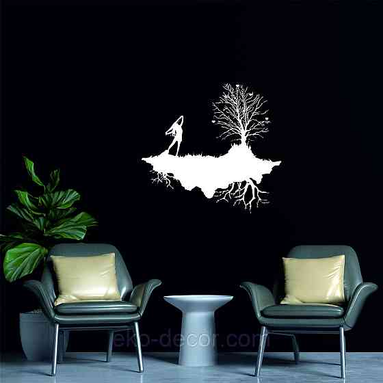 Декоративное настенное Панно «Дерево», Декор на стену 70*60 см, Белый Киев