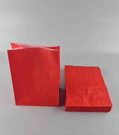 Пакет с дном бумажный 28*19*11,5  КРАСНЫЙ (25 шт) Харьков