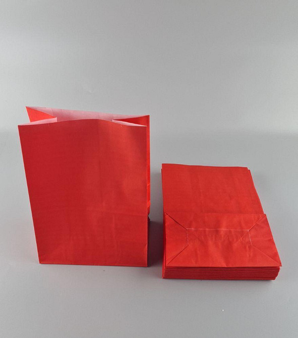 Пакет с дном бумажный 28*19*11,5  КРАСНЫЙ (25 шт) Харьков - изображение 2