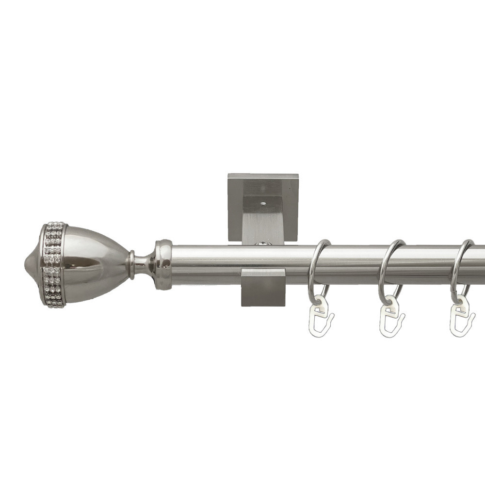 Карниз Orvit Етернія металевий однорядний техно гладка труба кільце металеве Нержавіюча Сталь 25 мм 300 см (00-00026484) Львів - фото 1