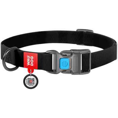 Ошейник для животных WAUDOG Waterproof с QR паспортом Ш 25 мм Д 38-58 см черный (27771) Винница