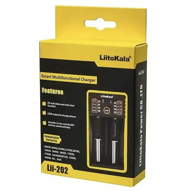 Универсальное зарядное устройство LiitoKala Lii-202 для 18650, AA, AAA Li-Ion  ток 0.5, 1А, 2 канала Одесса - изображение 2
