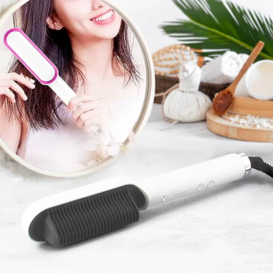 Фен-щітка випрямляч для волосся Hair Straightener 909B 7767 з турмаліновим покриттям та масажем шкіри голови Одеса