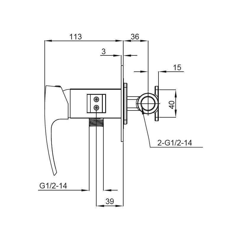 Черный смеситель Koer KB-23007-05 для гигиенического душа (KR3469) Харьков - изображение 2