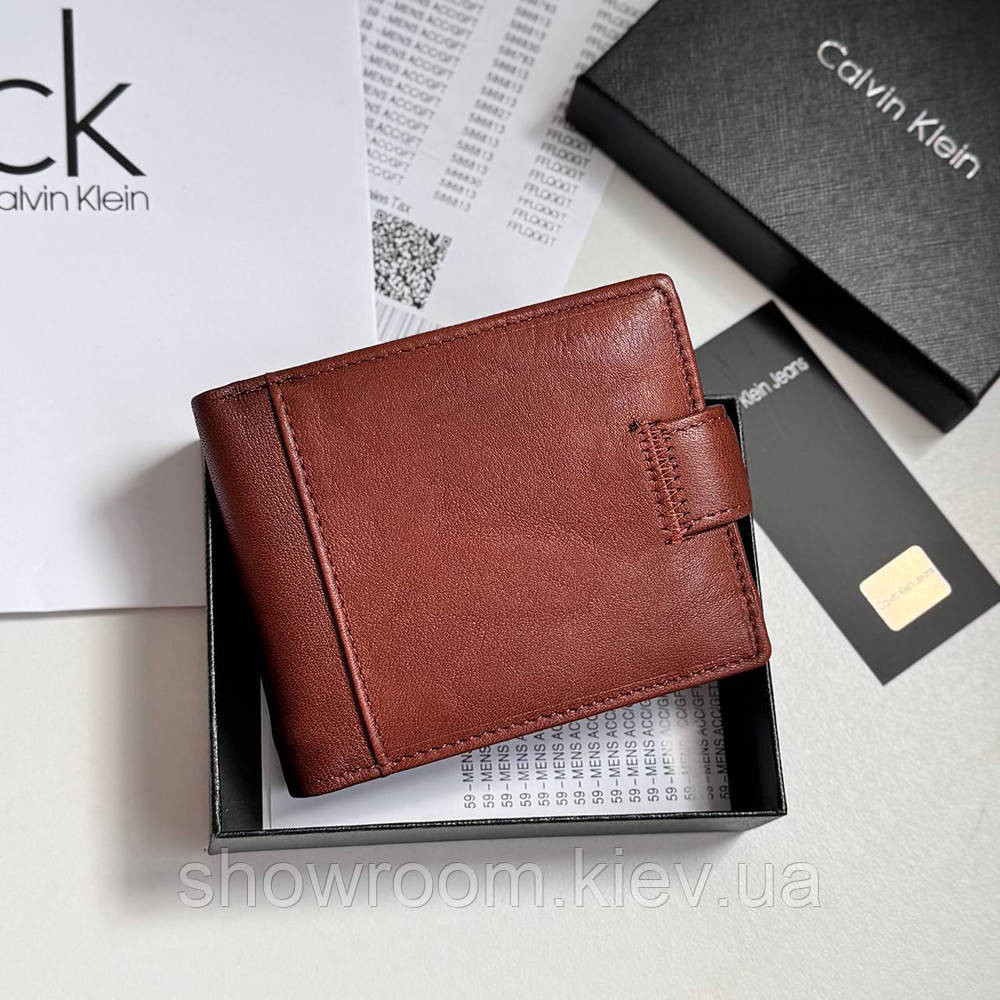 Мужской кожаный кошелек на магните Ск (82081) коричневый Киев - изображение 7