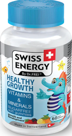 Витамины и минералы для детей от 3 лет Swiss Energy HEALTHY GROWTH Vitamins Minerals 60 жев паст Киев