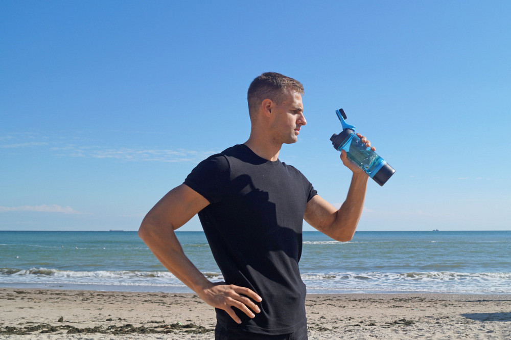 Шейкер спортивний з контейнером Casno 600 мл KXN-1199 з вінчиком Синій Луцьк - фото 8