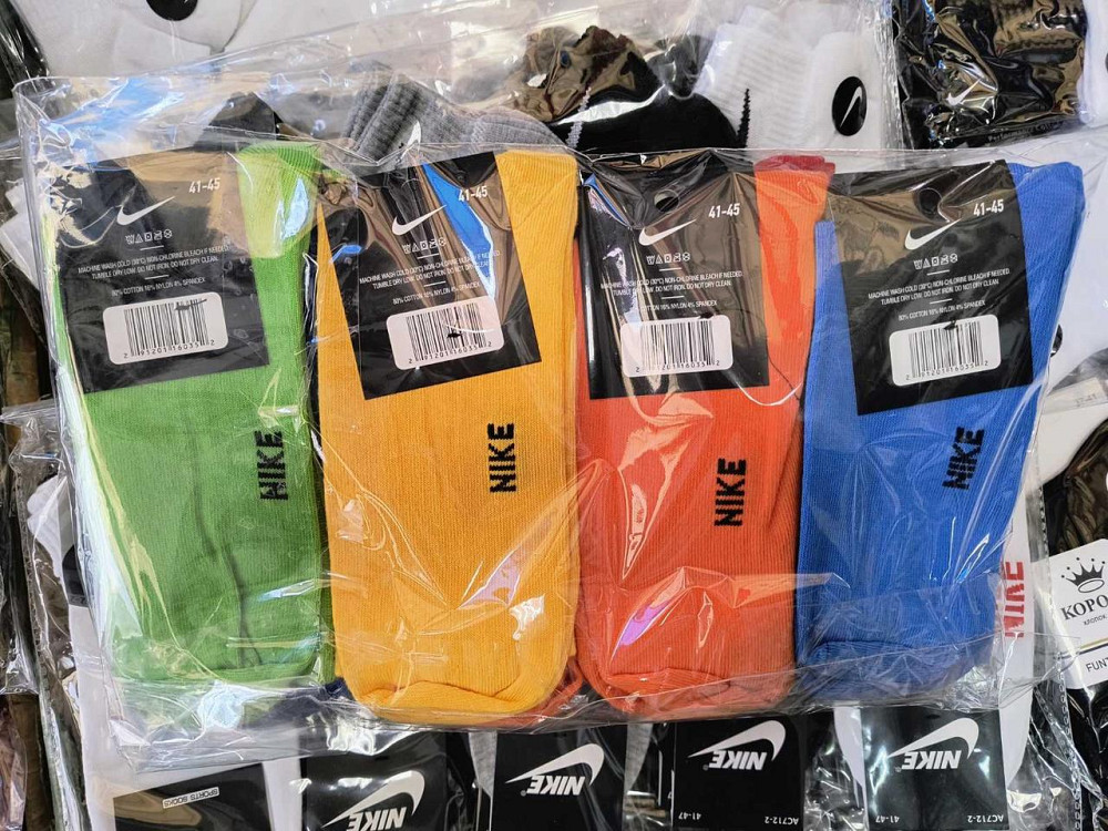 Жіночі високі кольорові шкарпетки з бавовни в наборі (4 штук) Nike 4 36-40 Київ - фото 2