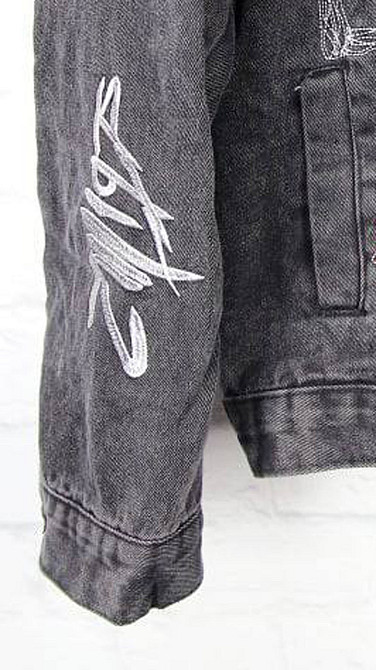 Джинсовая куртка женская оверсайз с надписью р 42-48 Серый Харьков - изображение 2