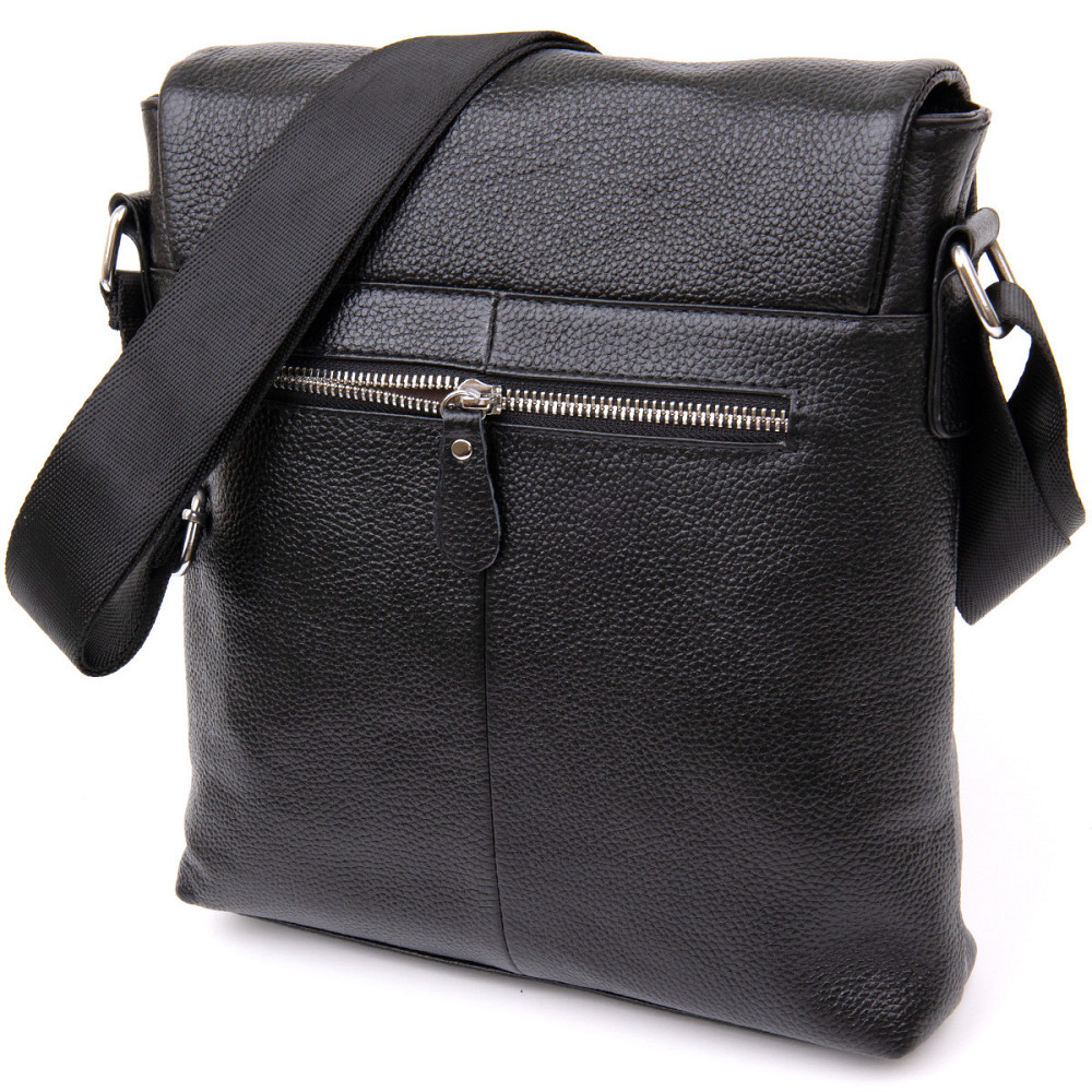 Сумка мужская классическая с клапаном Черная (Vintage) Киев - изображение 6