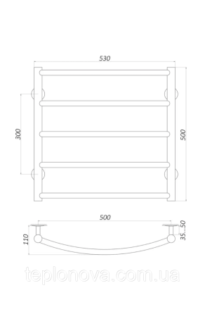Полотенцесушитель Нержавейка UNIO 500x530-5 Лесенка Дуга Черновцы