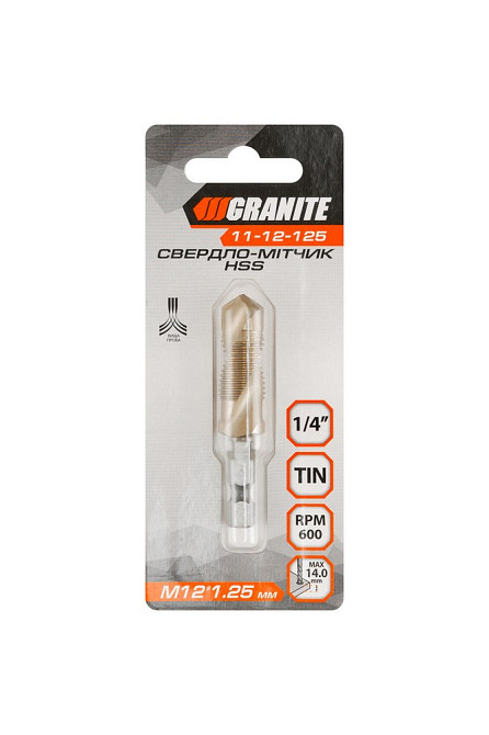 GRANITE Свердло-мітчик GRANITE HSS M12х1.25 мм 11-12-125 Коломия - фото 4