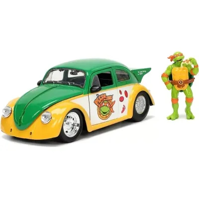 Машина Jada металлическая Черепашки-Ниндзя Фольксваген Битл (1959) с фигуркой Микеланджело, 1:24 (253285002) Винница - изображение 1