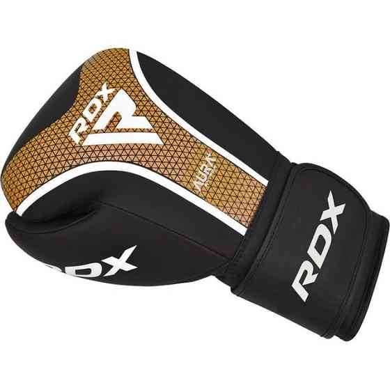Боксерські рукавиці RDX AURA PLUS T-17 Black Golden 10 унцій (капа в комплекті) Кам'янське