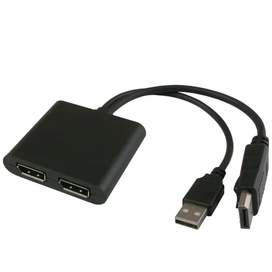Розгалужувач (концентратор MST) DisplayPort (DP + USB) (M) - 2*DisplayPort (F) 26817 Луцьк