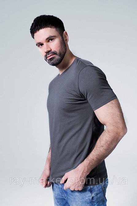 Футболка базова Ray Premium Fit чоловіча темно-сіра (U0102-Dark Grey) XL Київ - фото 2