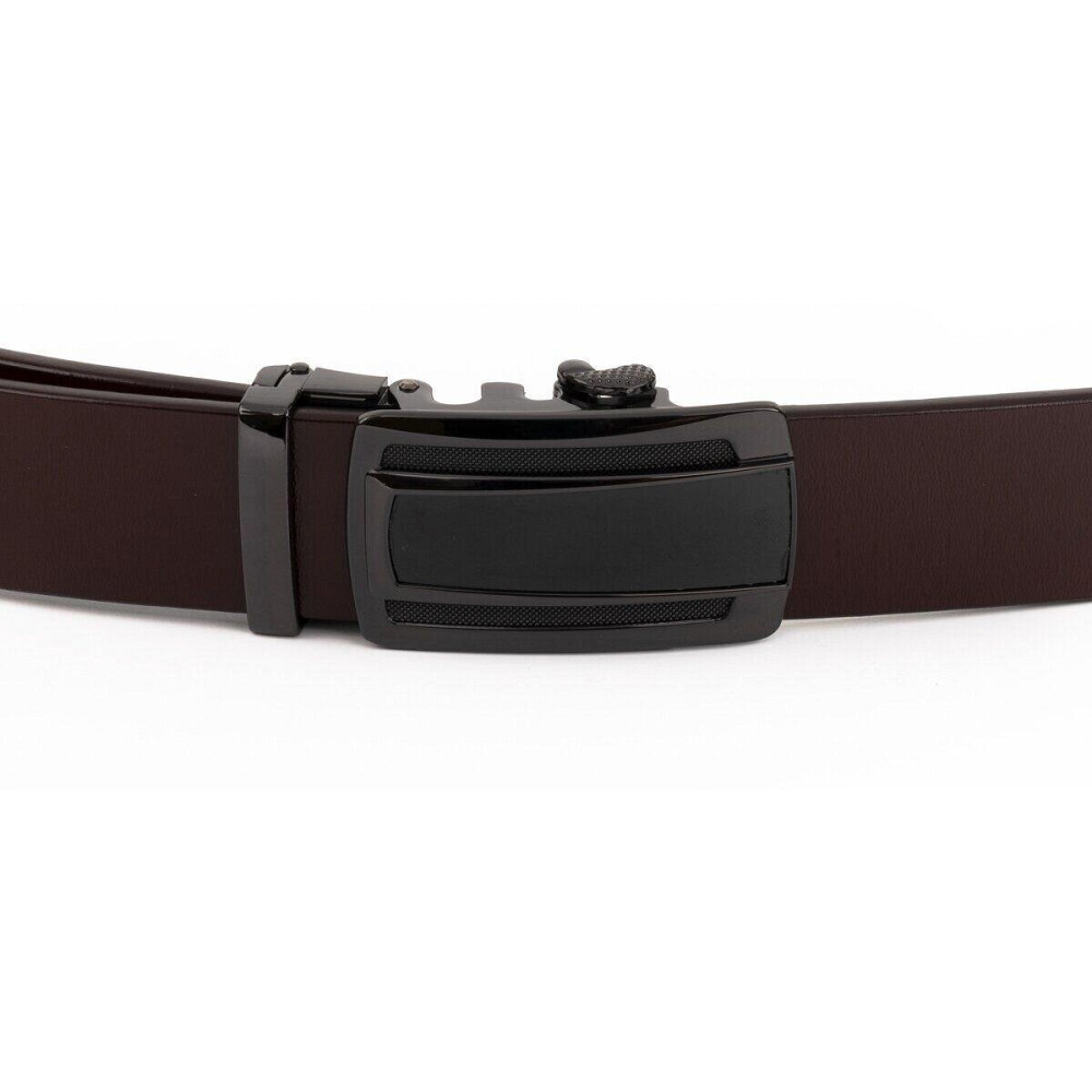 Ремінь чоловічий з затемненою пряжкою автомат Vintage 20296 Коричневий Київ - фото 2