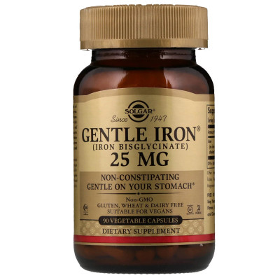 Минералы Solgar Хелатне залізо, Gentle Iron, 25 мг, 90 капсул (SOL-01249) Винница - изображение 1