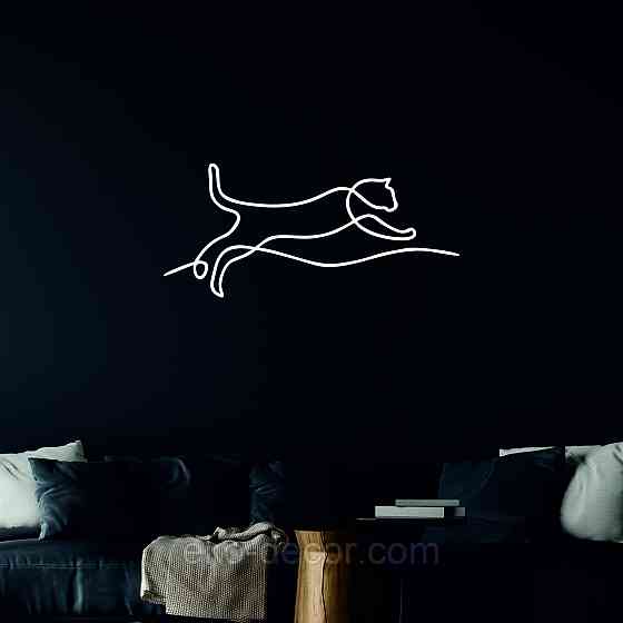 Декоративное настенное 3D Панно «Кот» Декор на стену с объемом 110*50 см, Белый Киев