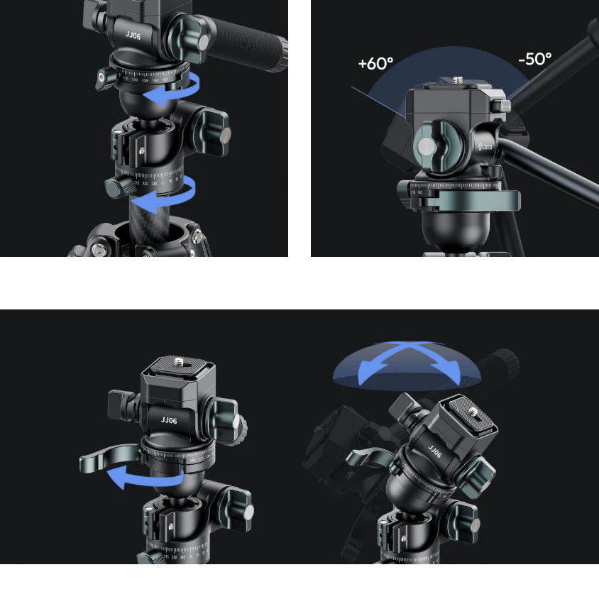 Штатив панорамний горизонтальний карбоновий із вільною центральною штангою 44-187 Ulanzi GlideGo JJ06 Київ - фото 5