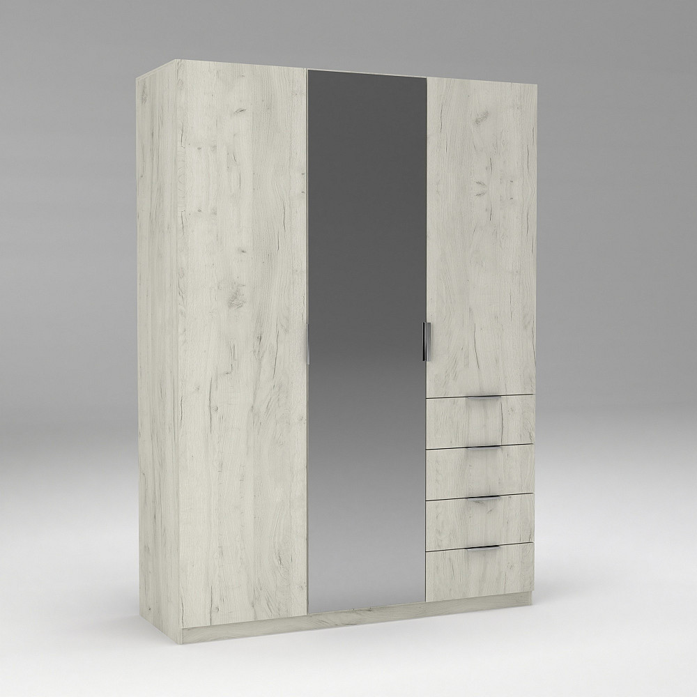 Шкаф Кристалл 2, Дуб Крафт Білий, 1500х520х2100 Львов - изображение 4