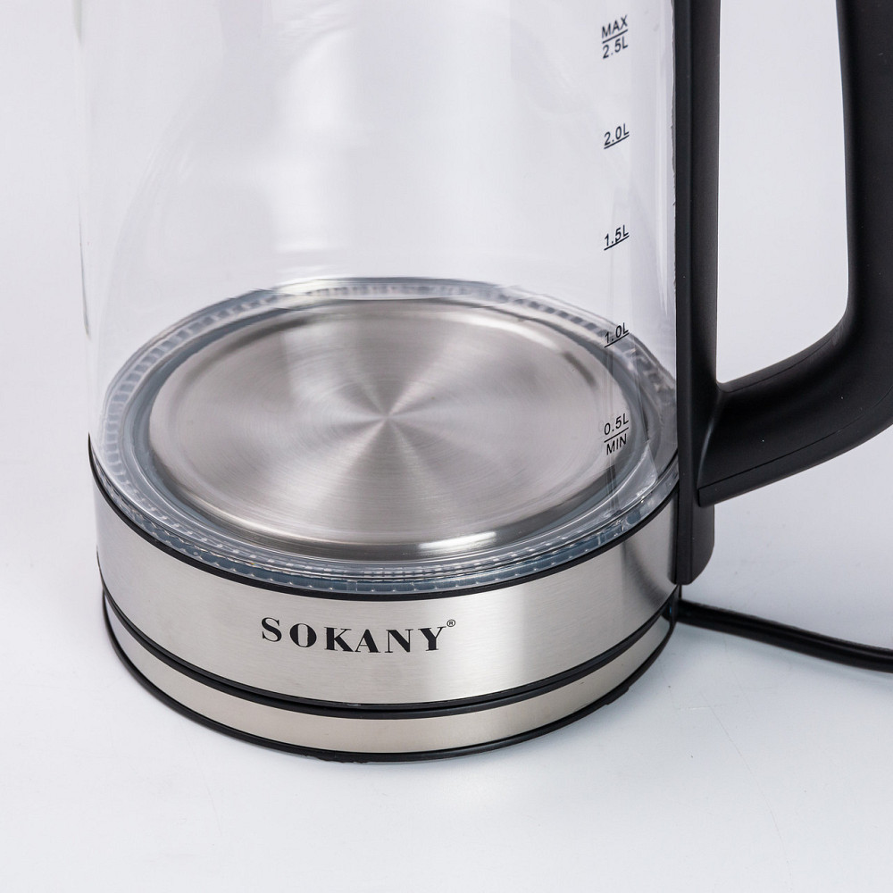 Чайник электрический Sokany SK-09013 2.5 литра прозрачный Киев - изображение 6
