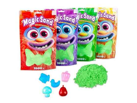 Кінетичний пісок Magic sand в пакеті 39404-1 зелений 1000г ТМ STRATEG Київ