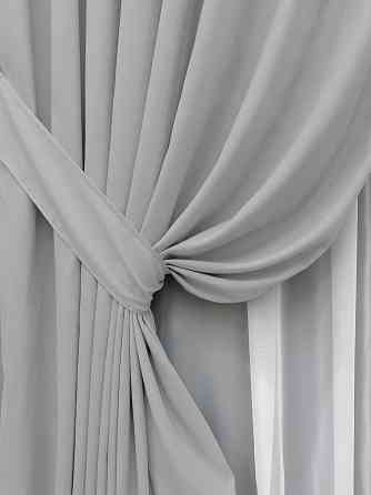 Комплект готових штор VR-Textil Мікровелюр Petek № 1477ш Світло-сірий 100х270 см 2 шт (31-0124) Київ