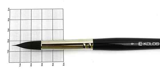 Пензель білка кругла Classic 3049R № 9 коротка ручка KOLOS Київ