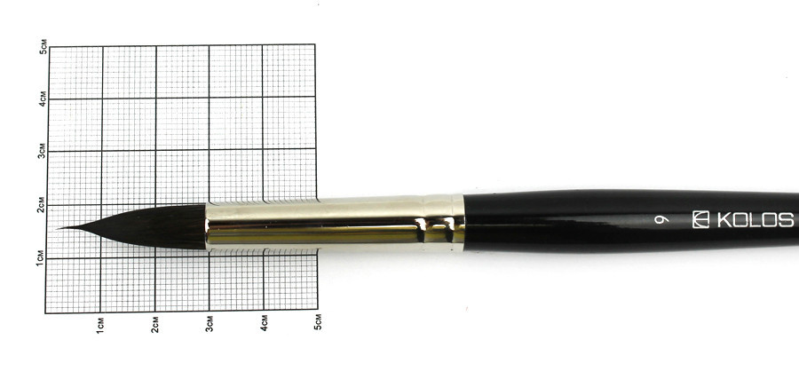 Пензель білка кругла Classic 3049R № 9 коротка ручка KOLOS Київ - фото 2