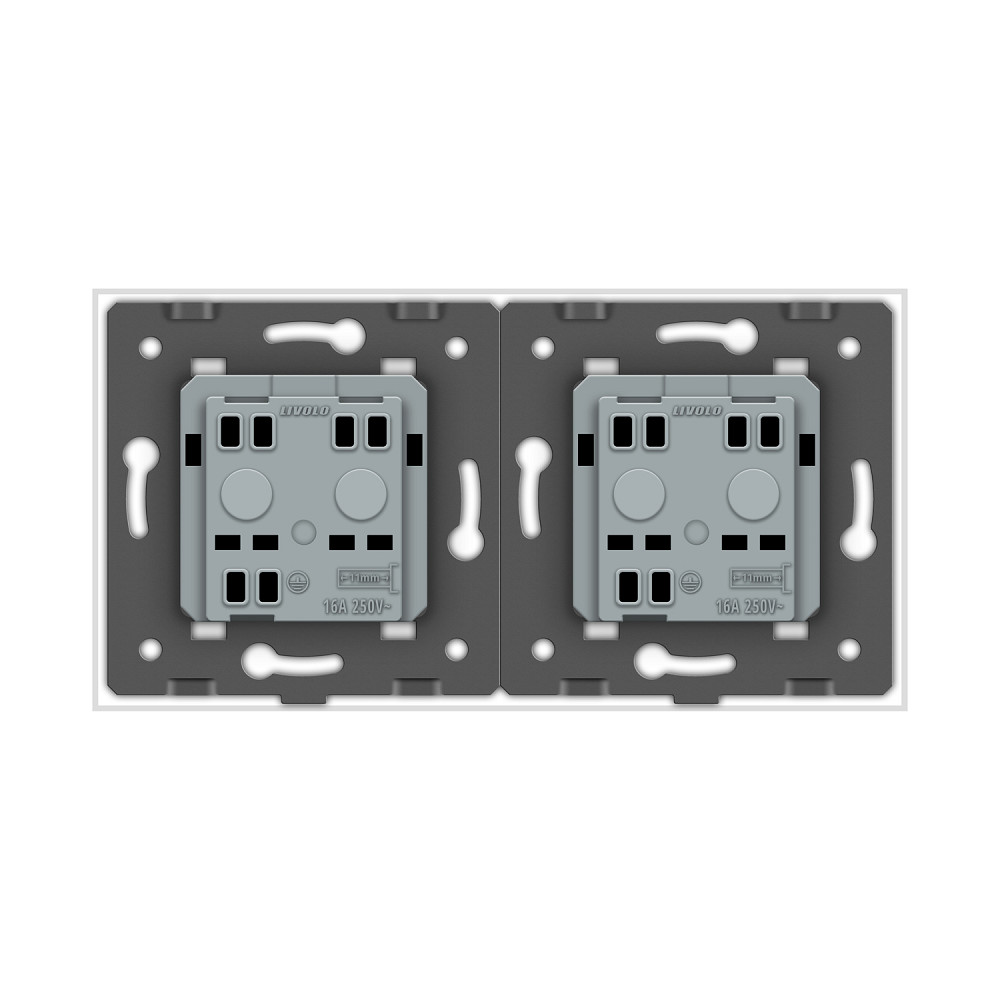 Розетка двомісна універсальна Livolo білий скло (VL-C7FCT22-4WP) Коломыя - изображение 2