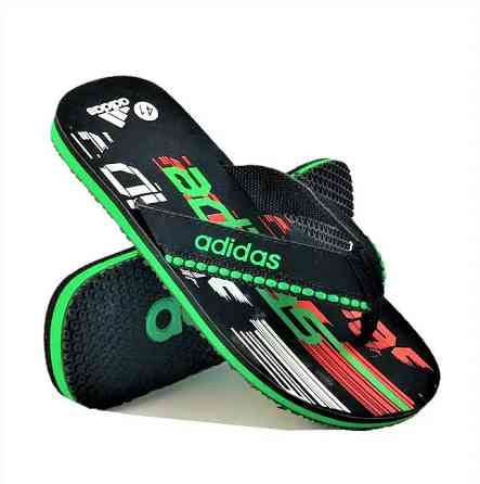 Чоловічі в'єтнамки Капці Adidas Шльопанці Чорні з зеленим Шльопарки (розміри: 45) Дніпро