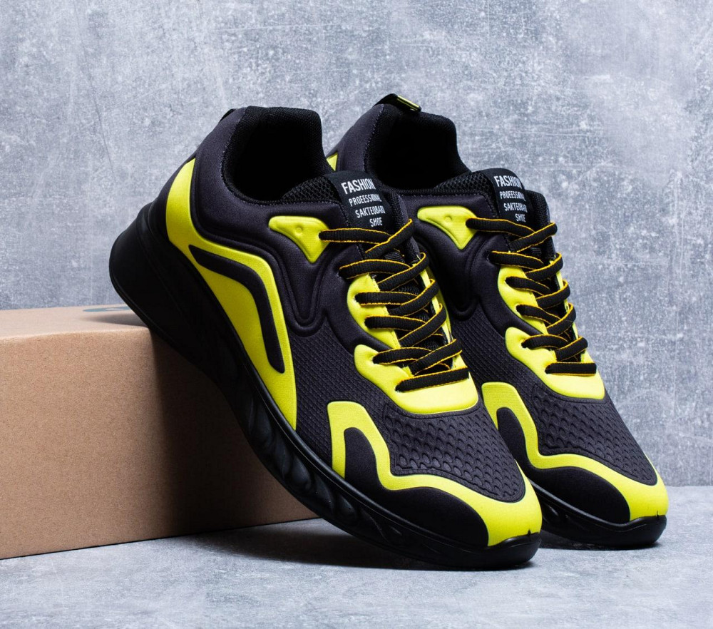 Кросівки Чоловічі Чорні Тканинні Boost Пінка Жовті (розміри: 44) Дніпро - фото 2