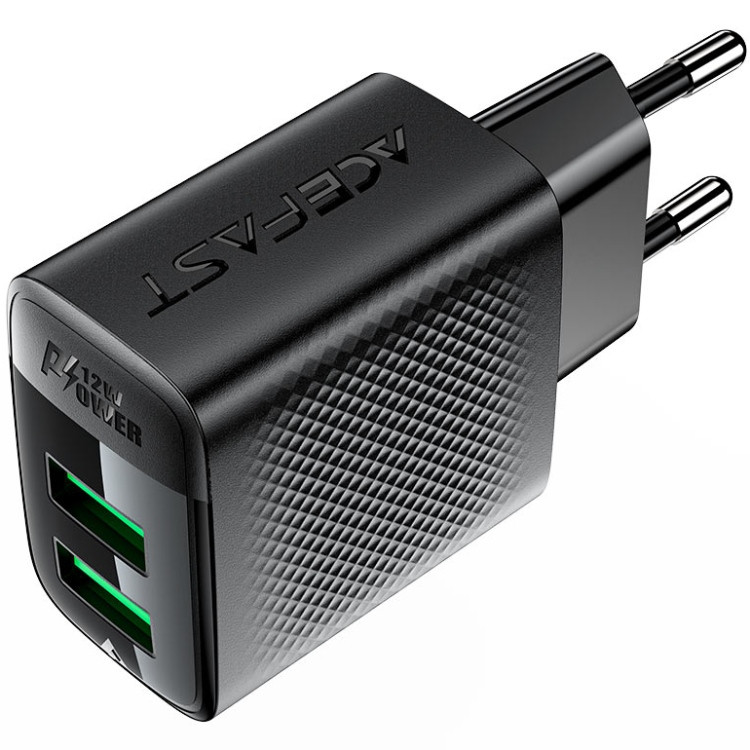 Зарядний пристрій 2xUSB 12W (USB-Ax2) A86 Black Acefast Винница - изображение 3