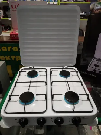 Настольная газовая плита, плита на 4 конфорки Domotec MS 6604 , таганок Коломия
