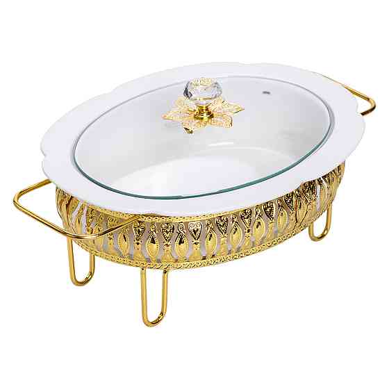 Фарфоровий мармит на металі 32×23 см, 1.2 л Київ