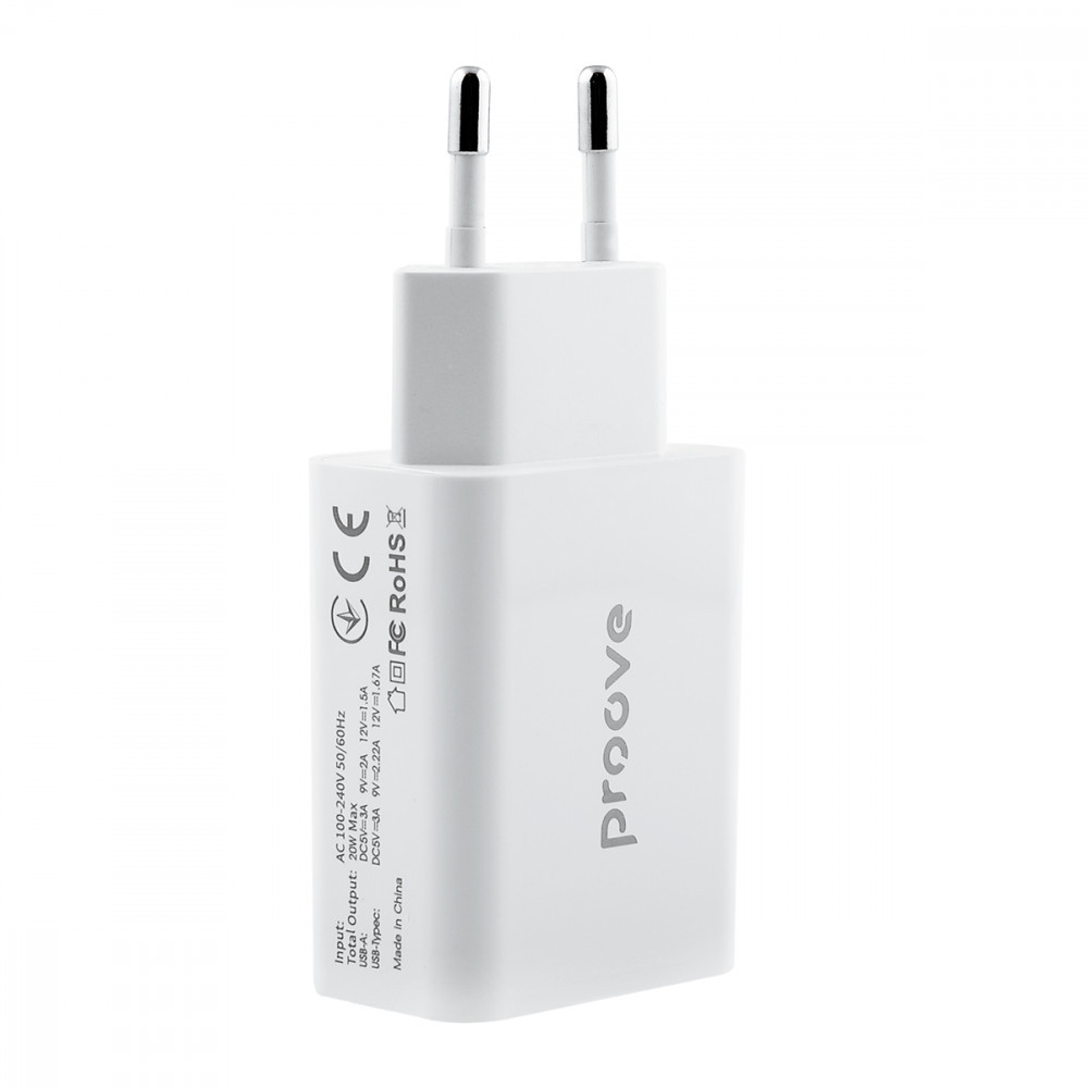 Мережевий зарядний пристрій Proove Rapid 20W Type-C + USB білий Львів - фото 9