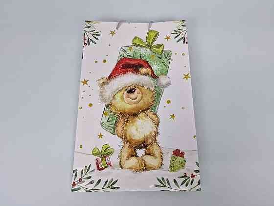 Великий паперовий пакет вертикальний 25/37/8 новорічний -019 (12 шт.) Харків