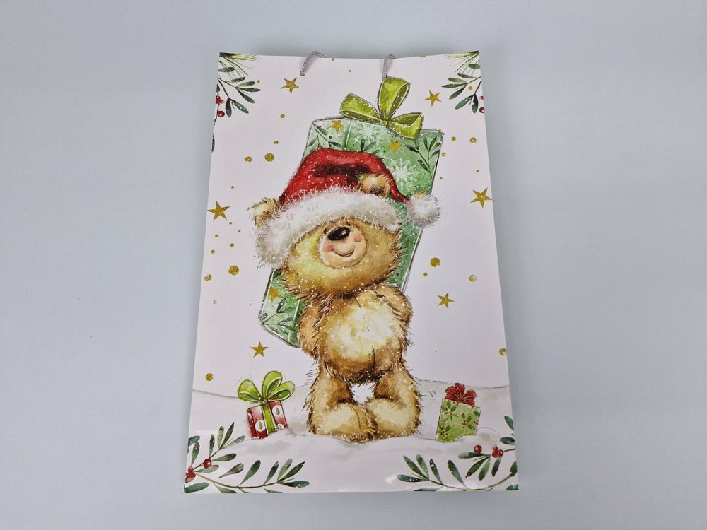 Великий паперовий пакет вертикальний 25/37/8 новорічний -019 (12 шт.) Харків - фото 2