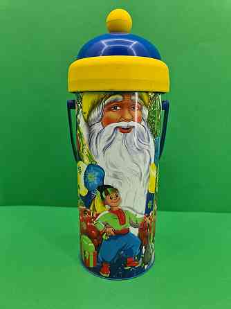 Тубус під цукерки середній /Дід Мороз і хлопчик (1 шт) Харків