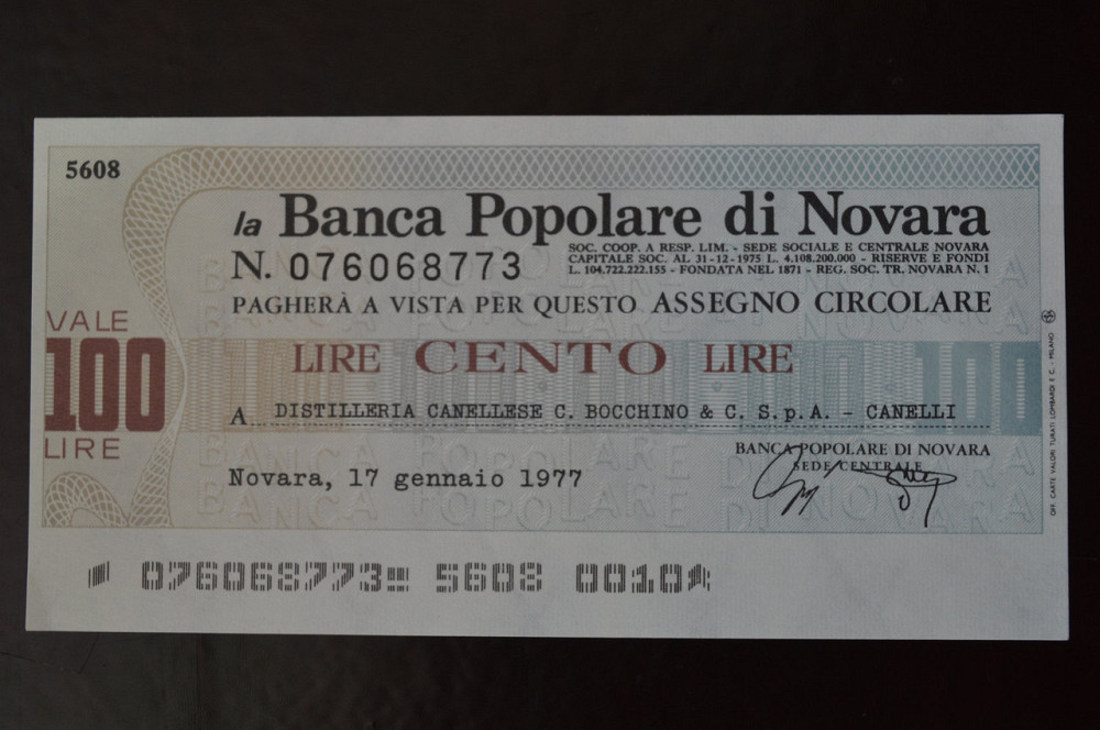 Чек. Италия 100 Лир 1977год (ЧК-1) ЛОТ 5 Полтава - изображение 1