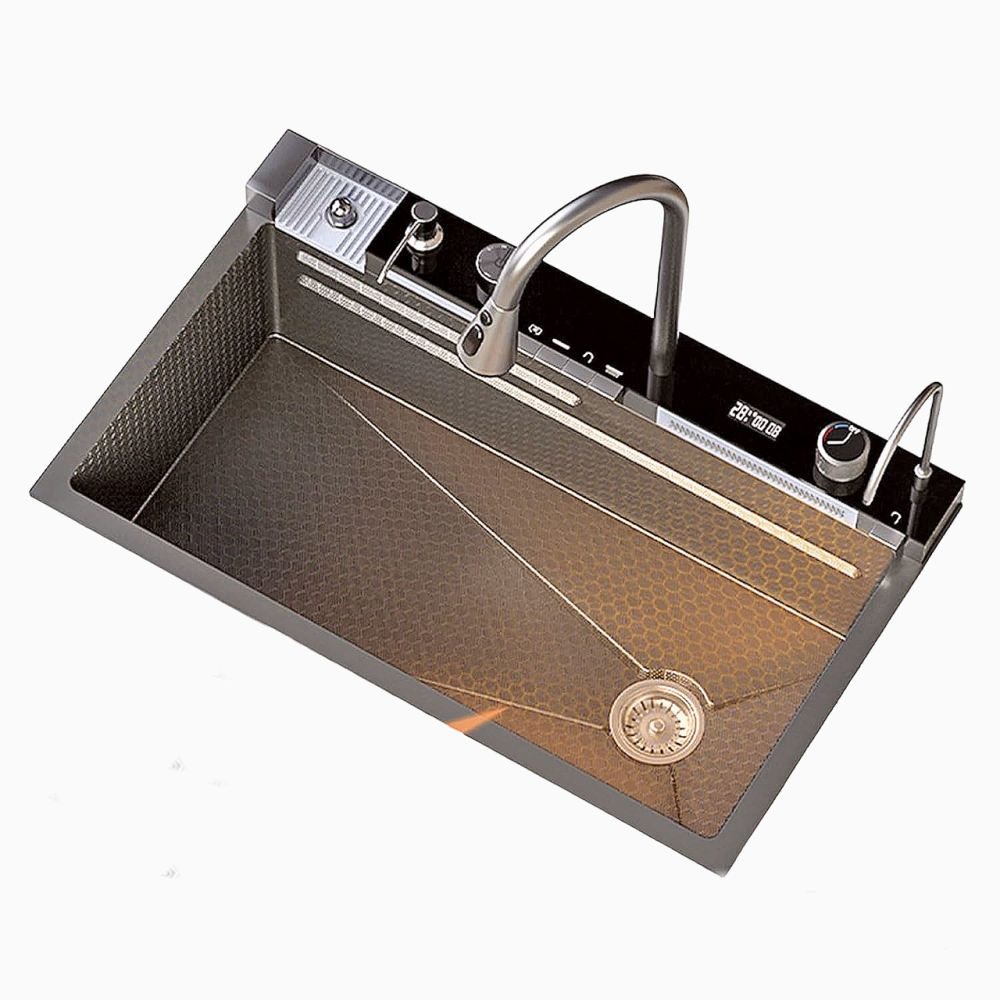 Кухонна раковина водоспад Willda, кухонна мийка водоспад темно-сіра 75х46х22 (222653904) Київ - фото 1