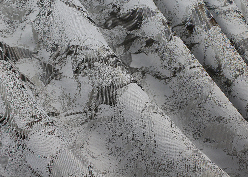 Шторна тканина жакард "Мармур Al3" шириною 1,45м колір світло-сірий з венге 1597ш Київ - фото 1