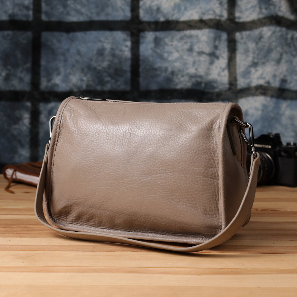 Женская стильная сумка на плечо из натуральной кожи Vintage 23002 Темно-серый Киев - изображение 9