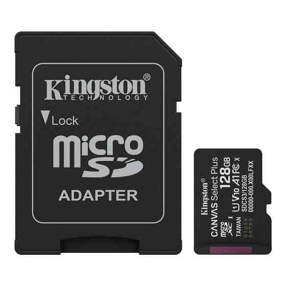 Карта пам'яті microSDXC (UHS-1) Kingston Canvas Select Plus Gen3 128Gb class 10 А1 (R-150MB/s) (adapter SD) Київ