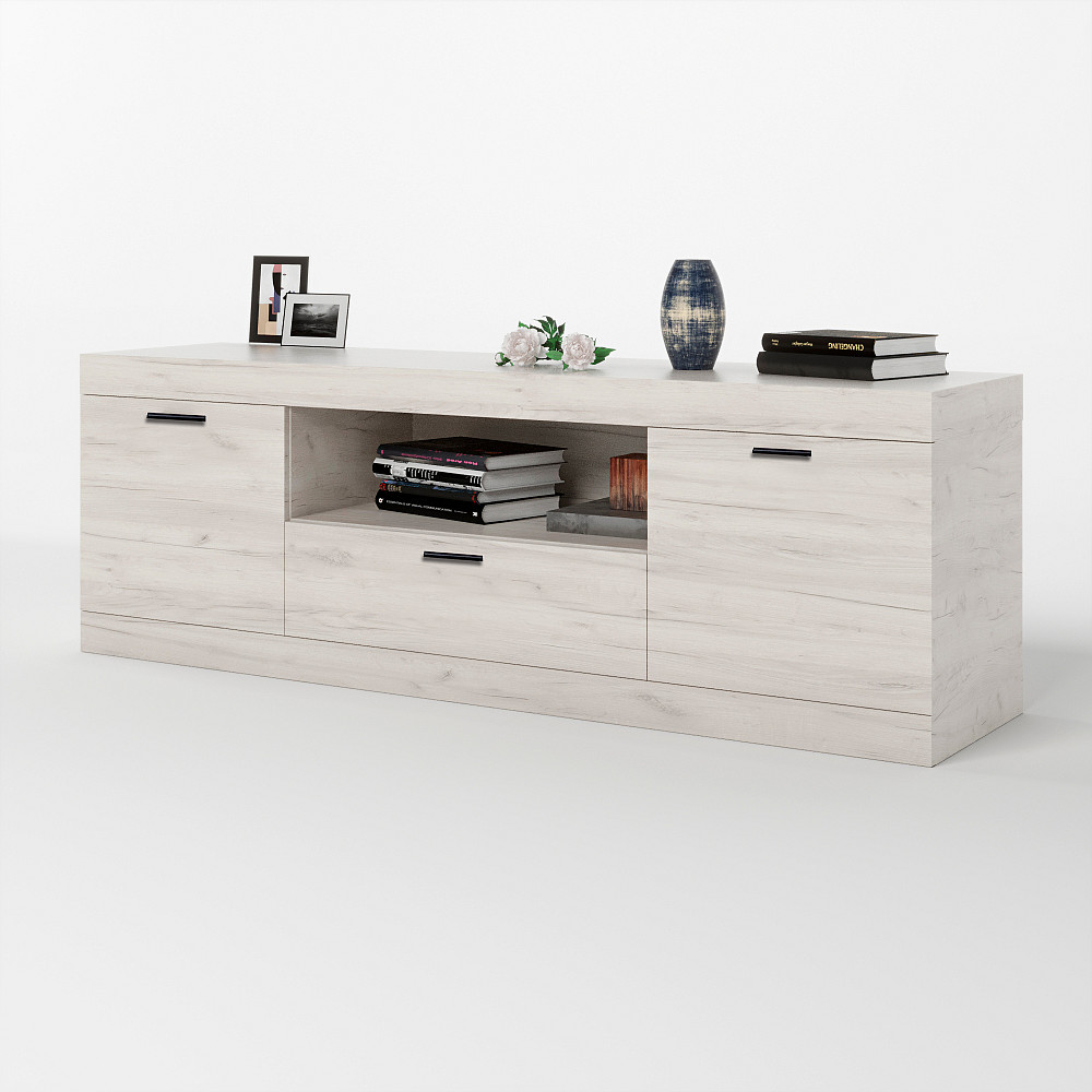 Тумба Эверест ТВ 1500 Соната 150х38х50 дуб крафт белый (DTM-2715) Львов - изображение 1