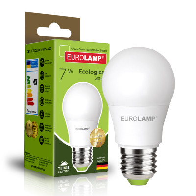 Лампочка Eurolamp LED А50 7W E27 3000K 220V (LED-A50-07273(P)) Винница - изображение 1